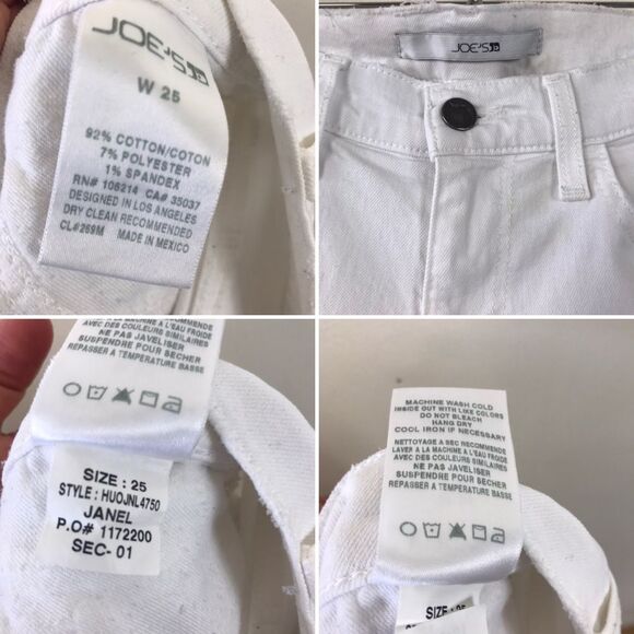 Joe’s Jeans Janel White Denim Roll Up Jean Shorts Size 25 Distressed - Picture 8 of 8